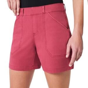 SPANX Stretch Twill 6" Shorts Women XL Wild Rose Pull On Comfort Everyday Travel
